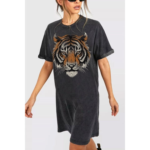 Tiger Face Mineral Graphic Dress