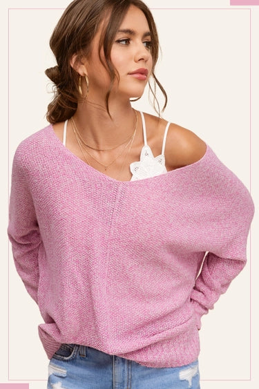 Isla Textured Sweater Pink