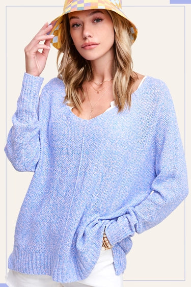 Isla Textured Sweater Periwinkle