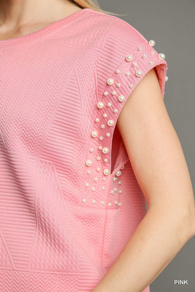 Pearl Textured Top Pink