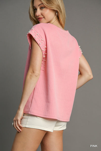 Pearl Textured Top Pink