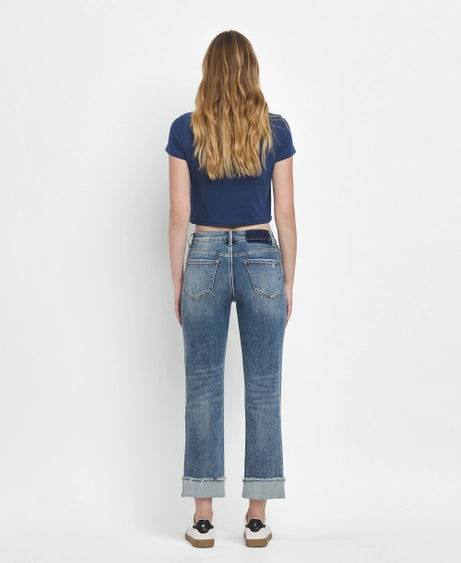 Lovervet High Rise Cuff Straight Jeans