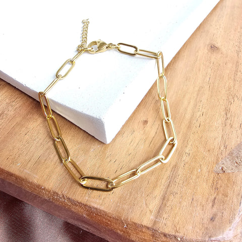 Luxe Gold Paper Clip Bracelet