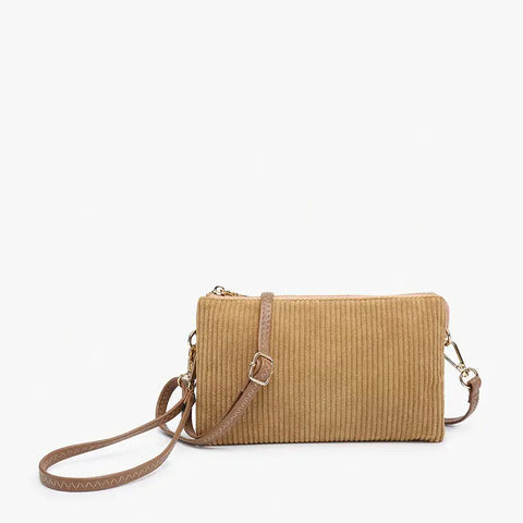 Riley Crossbody/Wristlet Taupe Corduroy