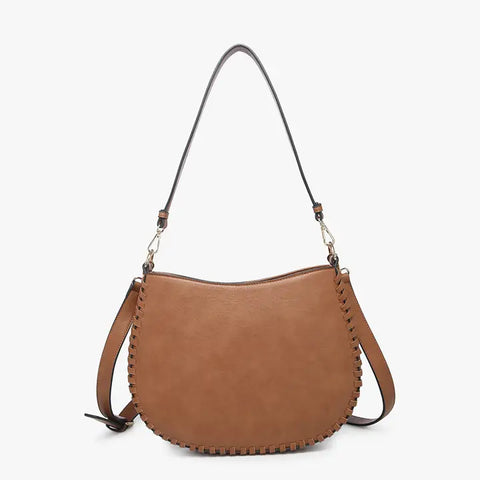 Raquel Whipstitch Saddle Bag Brown