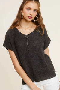 Elena Textured Sweater Caviar