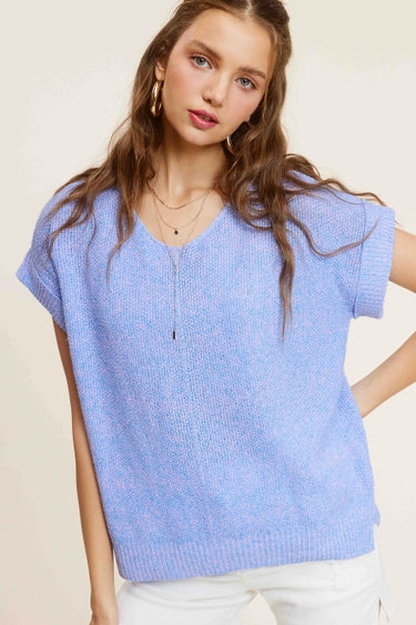 Elena Textured Sweater Periwinkle