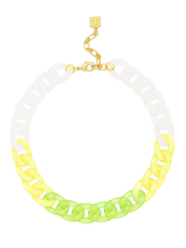 Resin Colorway Curb Chain Necklace Green