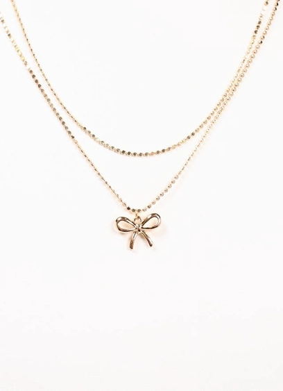 Lewis Layered Bow Necklace Gold