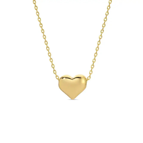 Small Simple Heart Necklace Gold