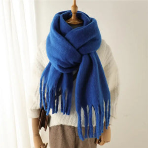 Winter Warm Tassel Scarf Navy