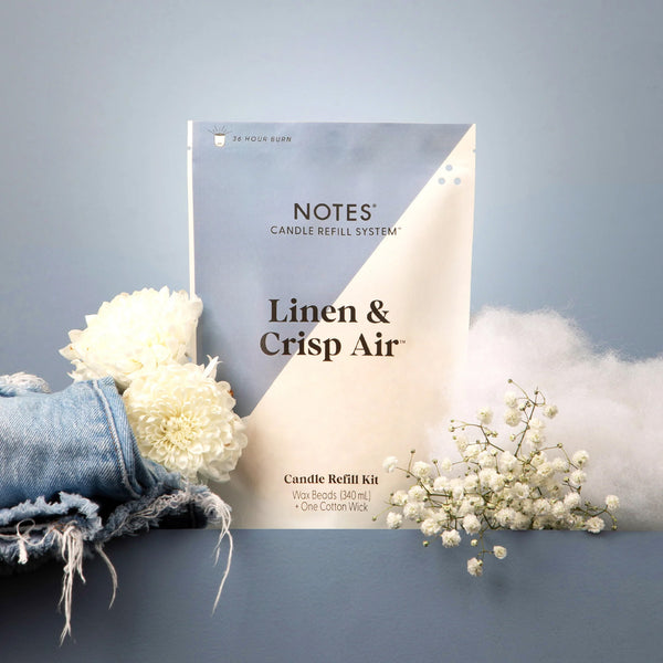 Notes Sustainable Candle Kit - Linen & Crisp Air