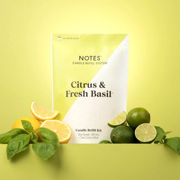 Notes Sustainable Candle Kit - Citrus & Fresh Basil