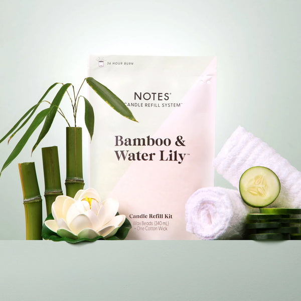 Notes Sustainable Candle Kit - Bamboo & Water Lily