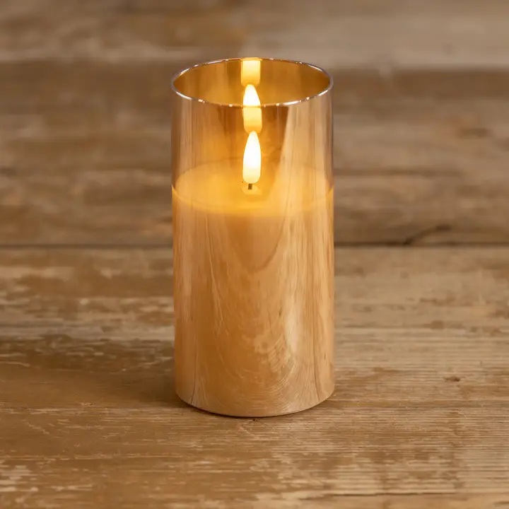 Champagne Glass Flameless Candle 6"