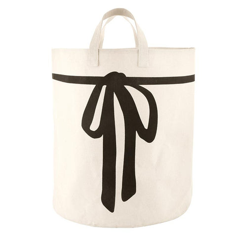 Large Canvas Storage Tote - Bow