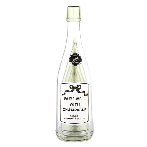 Acrylic Champagne Bottle + Glasses
