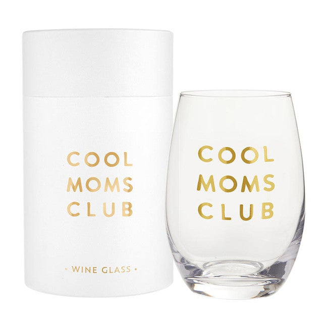Cool Moms Club Stemless Wine Glass