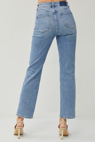 Risen High Rise Crossover Straight Jeans