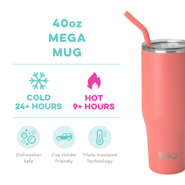 Swig 40 oz Mega Mug Coral