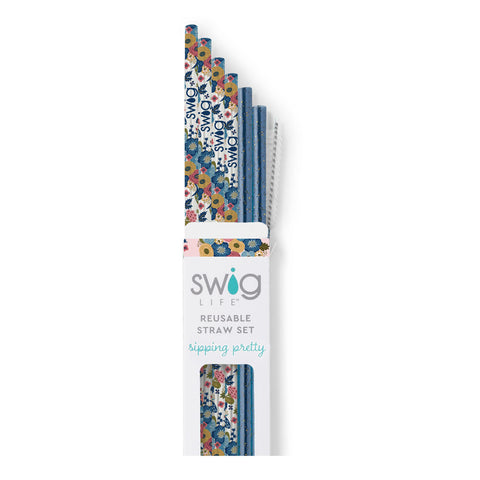 Swig Bella Rosa Reusable Straw Set