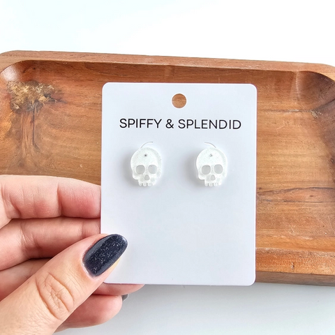 Skull Glitter Stud Earrings