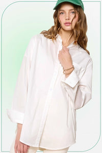 Olivia Oversized Button Down Shirt White