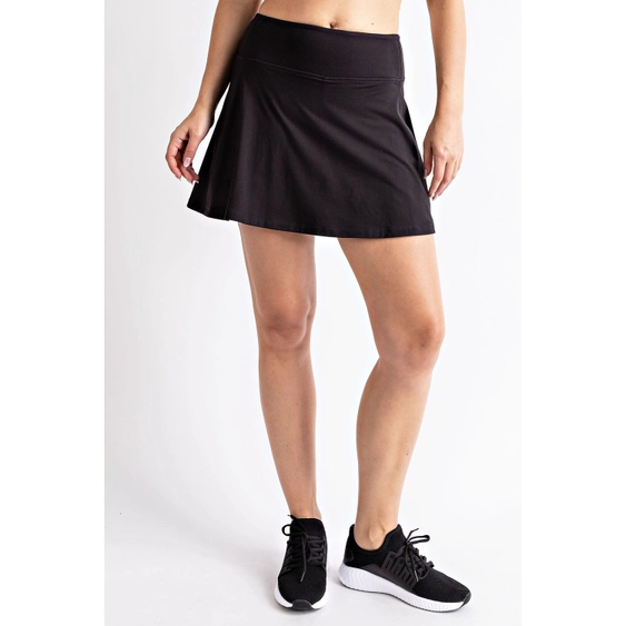 Back Pleat Skort Black