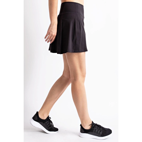 Back Pleat Skort Black