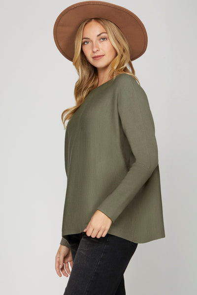 Camila Boat Neck Sweater Olive