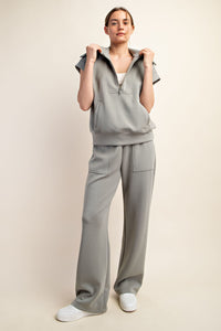 Luxe Loungewear SS 1/2 Zip Dusty Sage