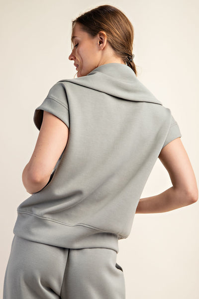 Luxe Loungewear SS 1/2 Zip Dusty Sage