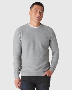 Crew Neck Pique Sweater Gray