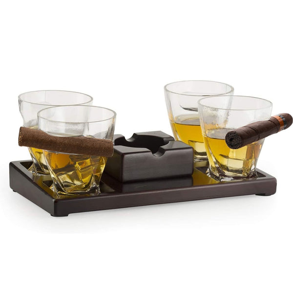 Whiskey Glasses & Cigar Set