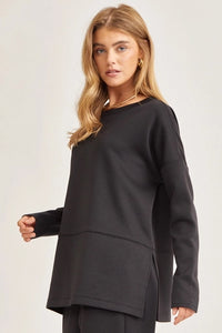 Luxe Loungewear Crew Tunic Black