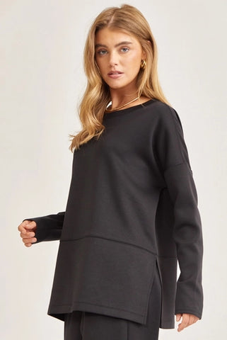 Luxe Loungewear Crew Tunic Black