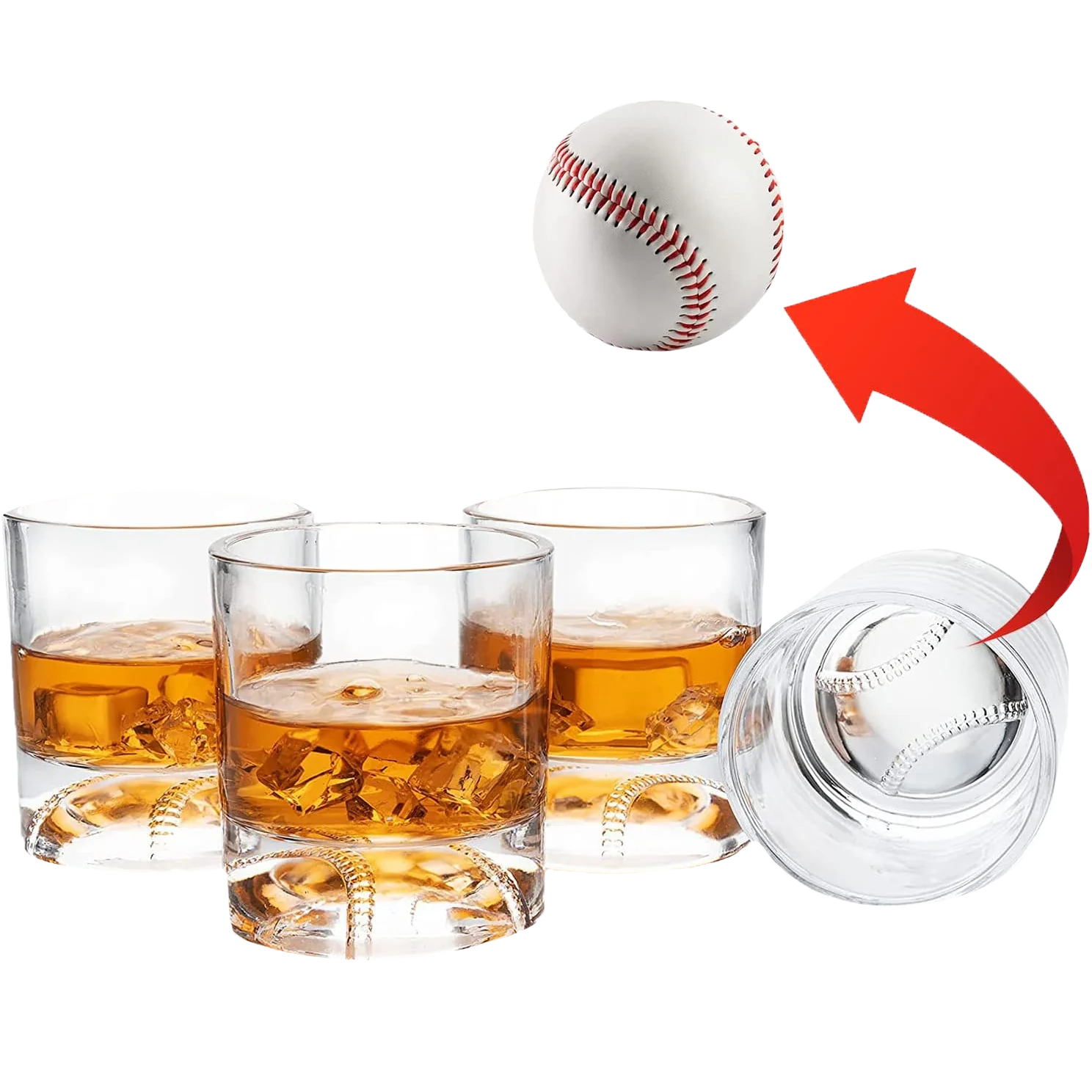 Baseball Whiskey Glasses