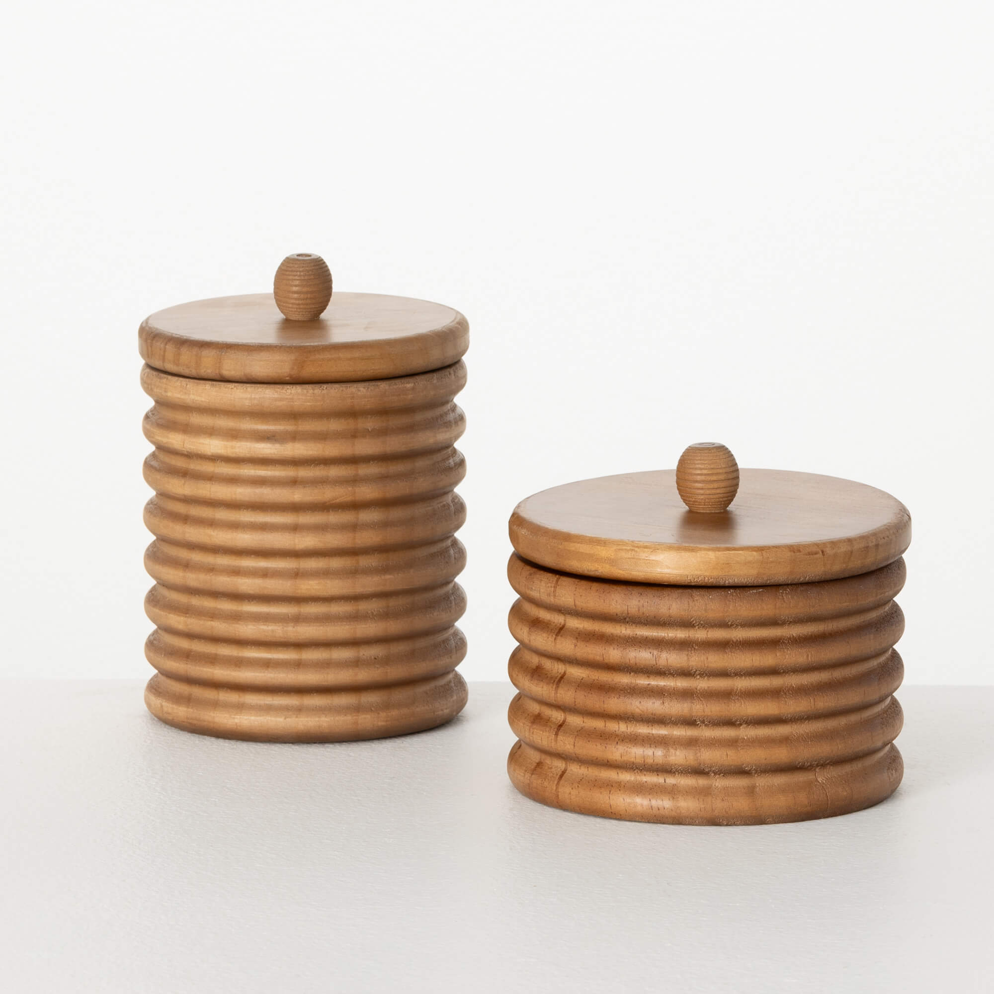 Ribbed Wood Containers