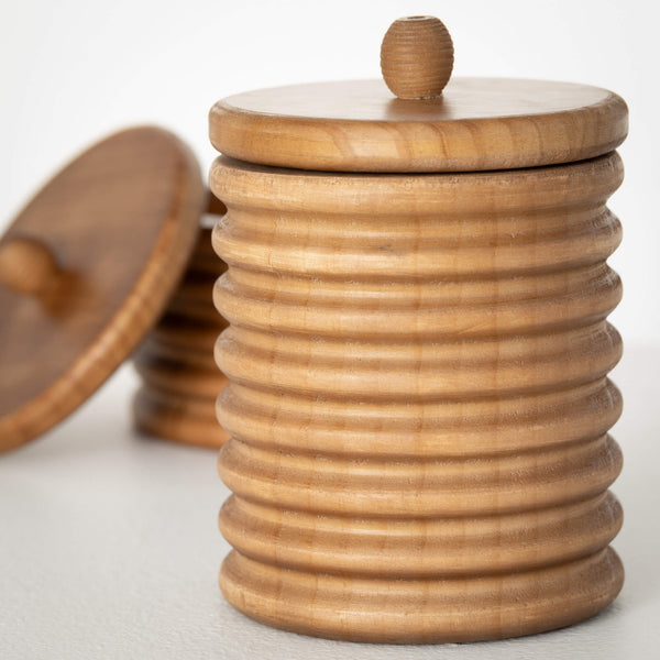 Ribbed Wood Containers