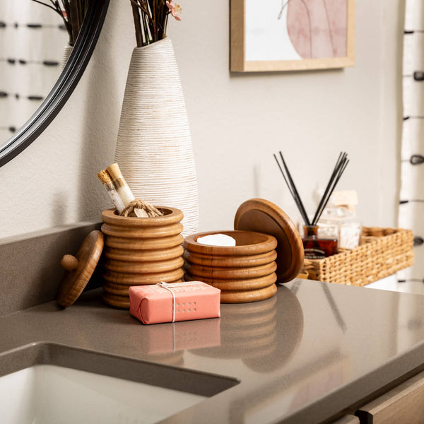 Ribbed Wood Containers