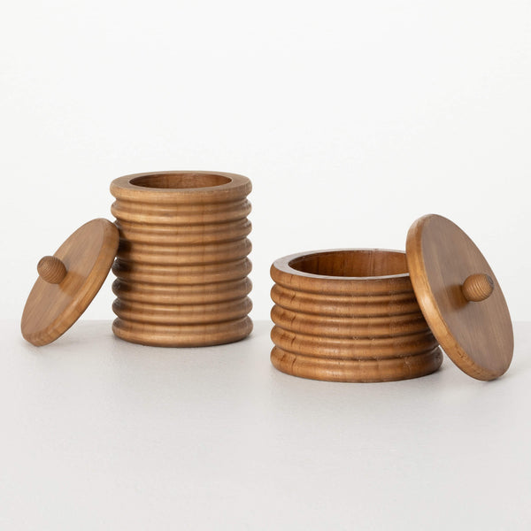 Ribbed Wood Containers