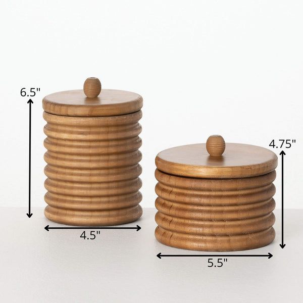 Ribbed Wood Containers