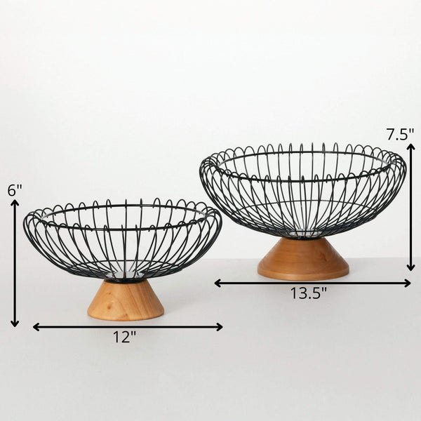 Footed Wire Bowls