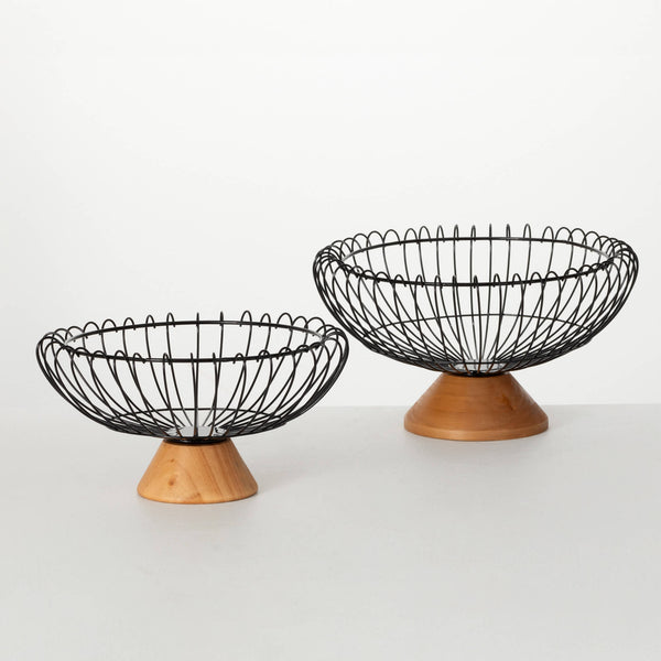 Footed Wire Bowls