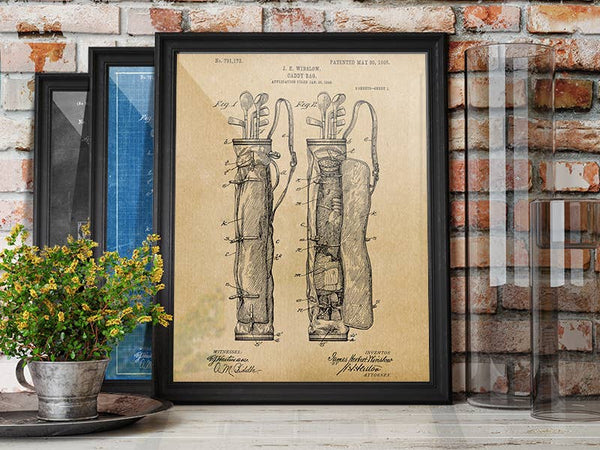 Golf Caddy Bag 1905 Patent Art Print